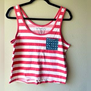 Fifth⭐️Sun. Size Large. American Flag crop tank.